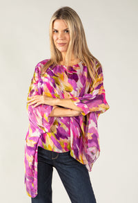 Colour Splash Waterfall Silk Top