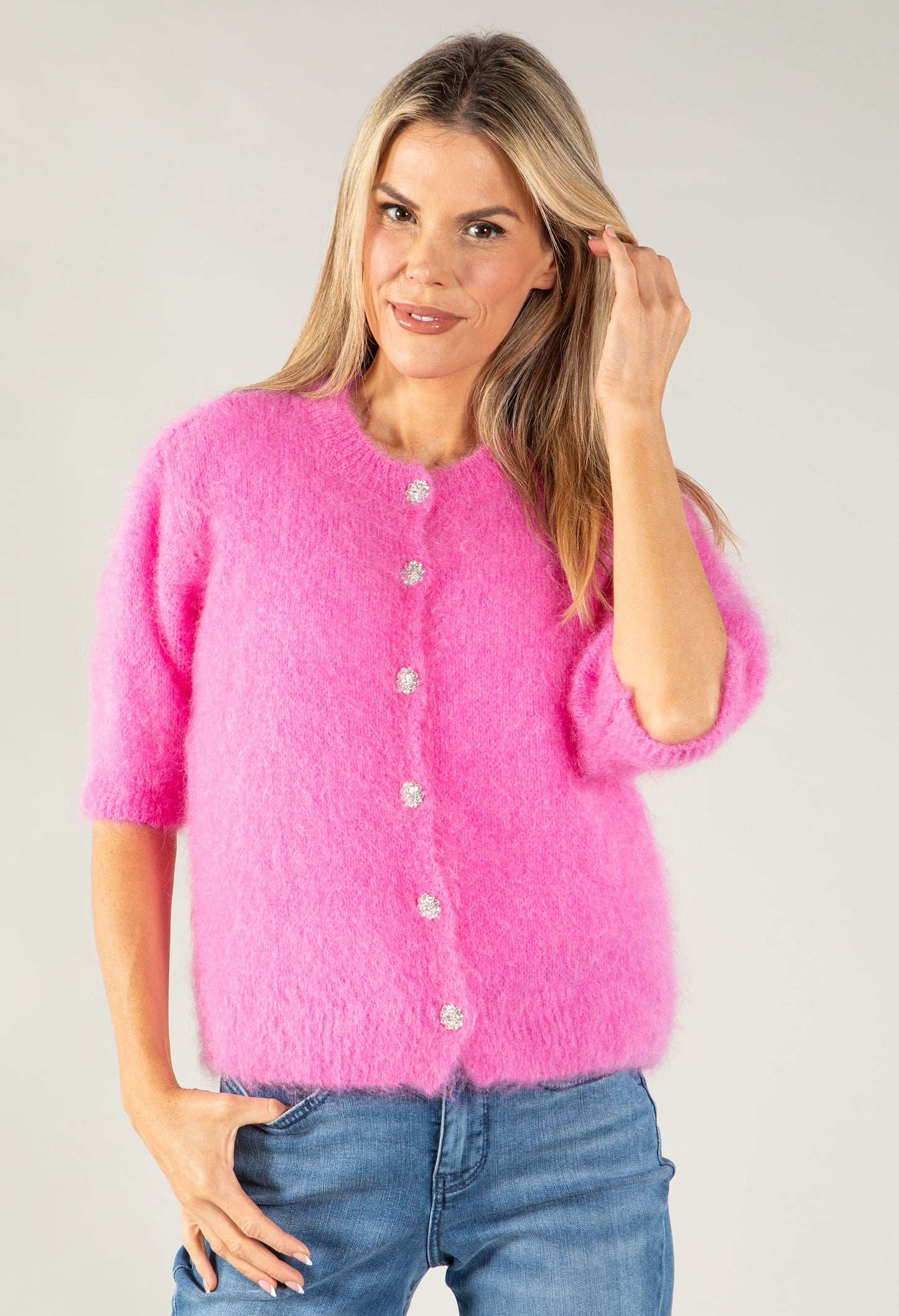 Luxury Diamante Buttoned Cardigan