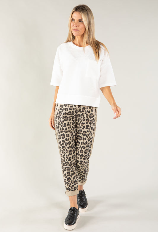 Leopard Print Jogger with Side Panelling