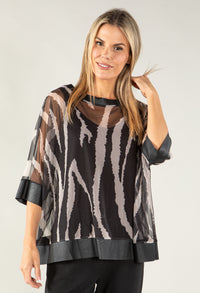 Tiger Print Mesh Top