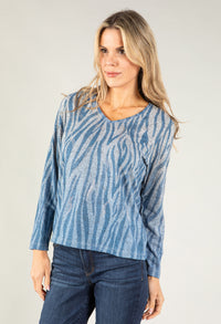 Soft Touch Zebra Print Knit Pullover