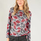 Poesy Print Soft Knit Pullover