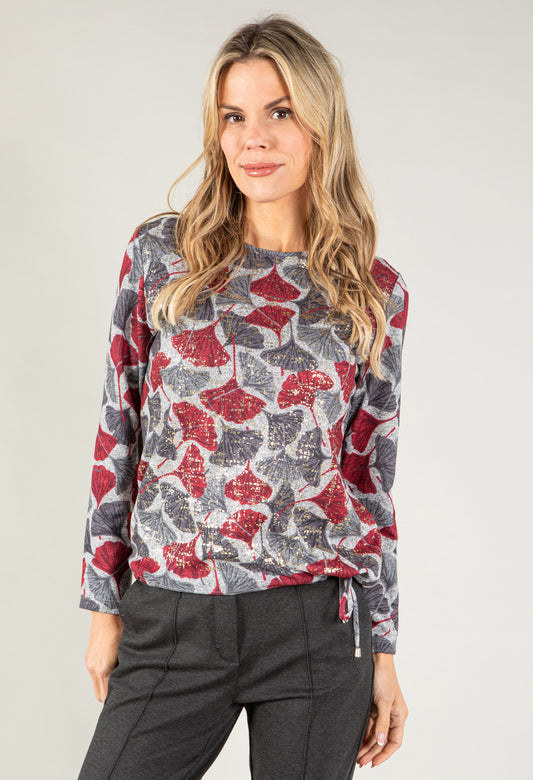 Poesy Print Soft Knit Pullover