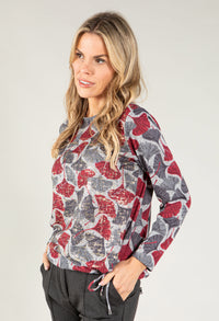 Poesy Print Soft Knit Pullover