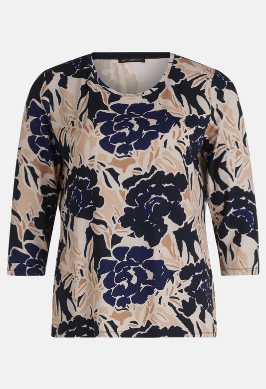 Floral 3/4 Sleeve Casual Top