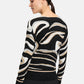 Knitted Animal Print Knit Pullover