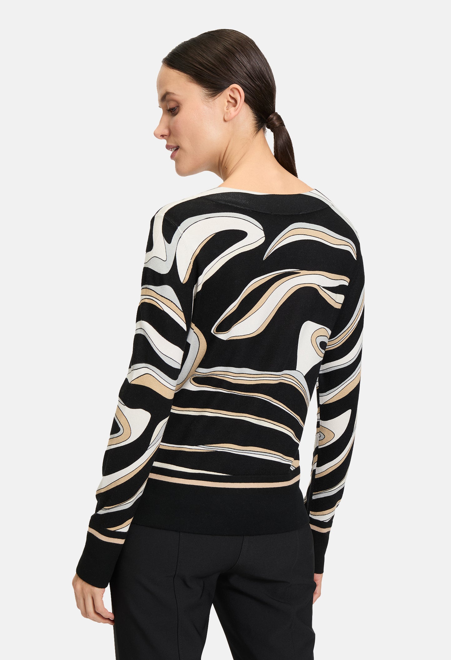 Knitted Animal Print Knit Pullover