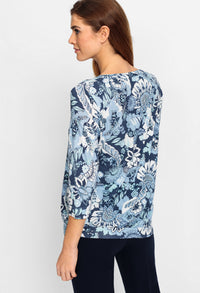 Tencel Floral V Neckline top