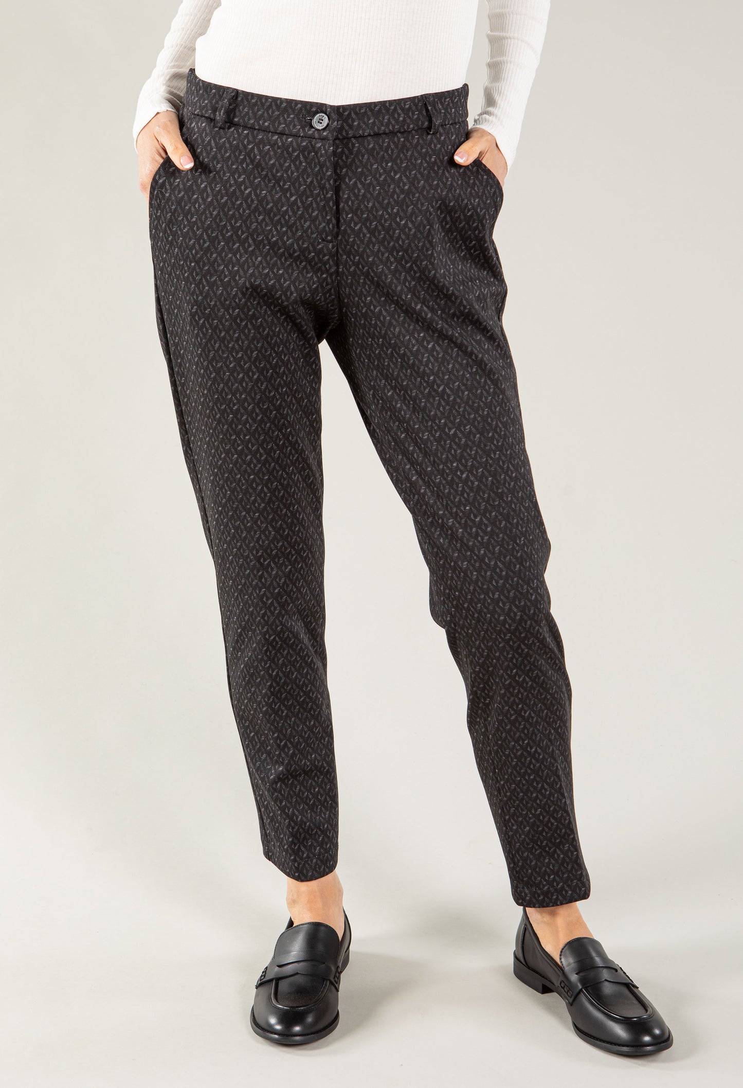 Maron Patterned Pull On Trouser Regular Leg