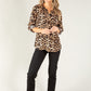 Leopard Print Buttoned V Neck