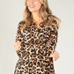 Leopard Print Buttoned V Neck