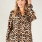 Leopard Print Buttoned V Neck