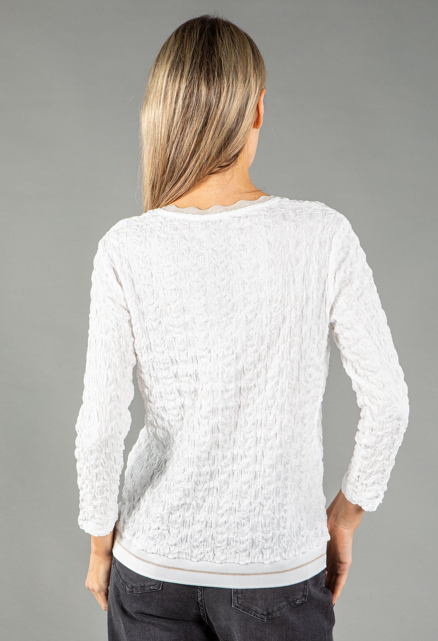 Textured V Neckline Top