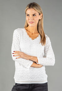 Textured V Neckline Top