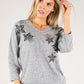 Star Print Soft Touch Knit Pullover