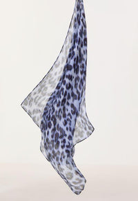 Pleated Leo Print Scarf