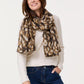 Pleated Leo Print Scarf