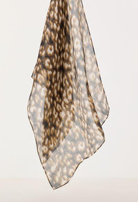 Pleated Leo Print Scarf