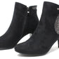 Suede Diamante Heeled Boot