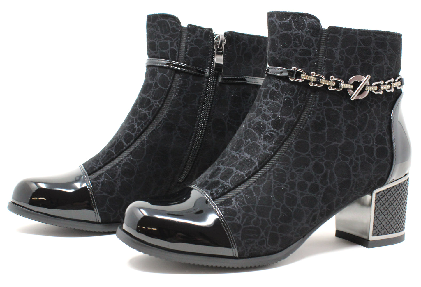 Chain Detail Printed Boot