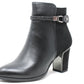 Leather Block Heel Boot