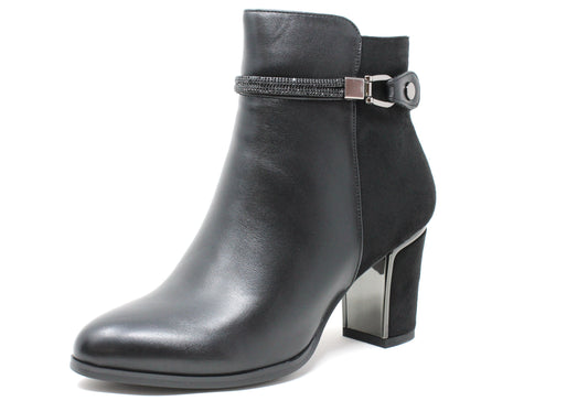 Leather Block Heel Boot