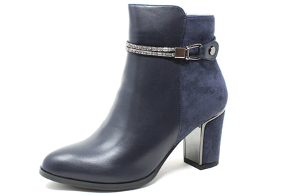 Leather Block Heel Boot