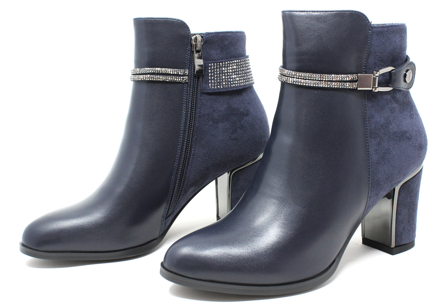 Leather Block Heel Boot