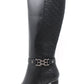 Quilted Detail Knee High Boots