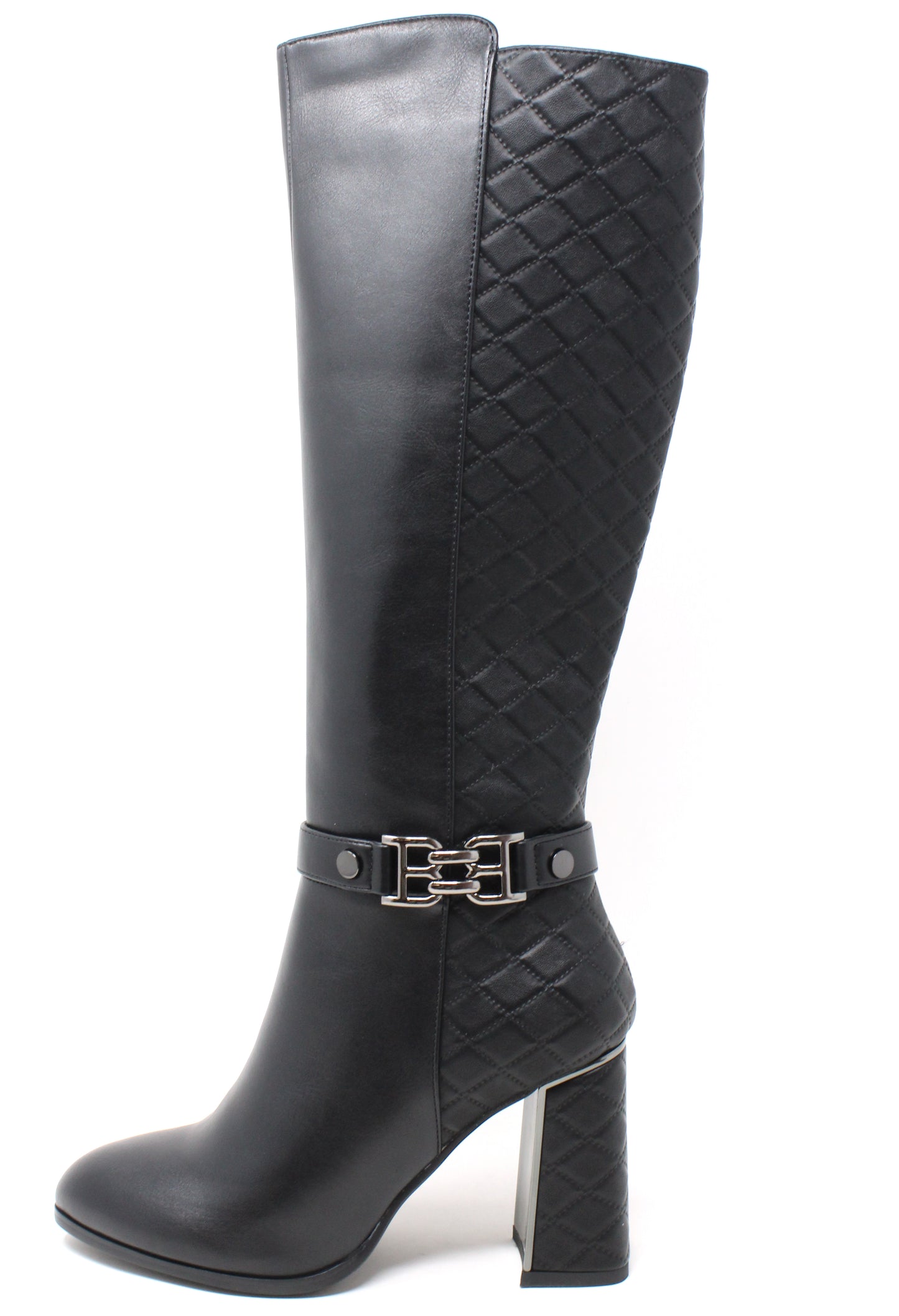 Quilted Detail Knee High Boots