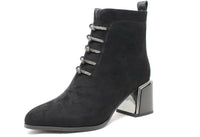 Diamante Tie Detail Suede Boot