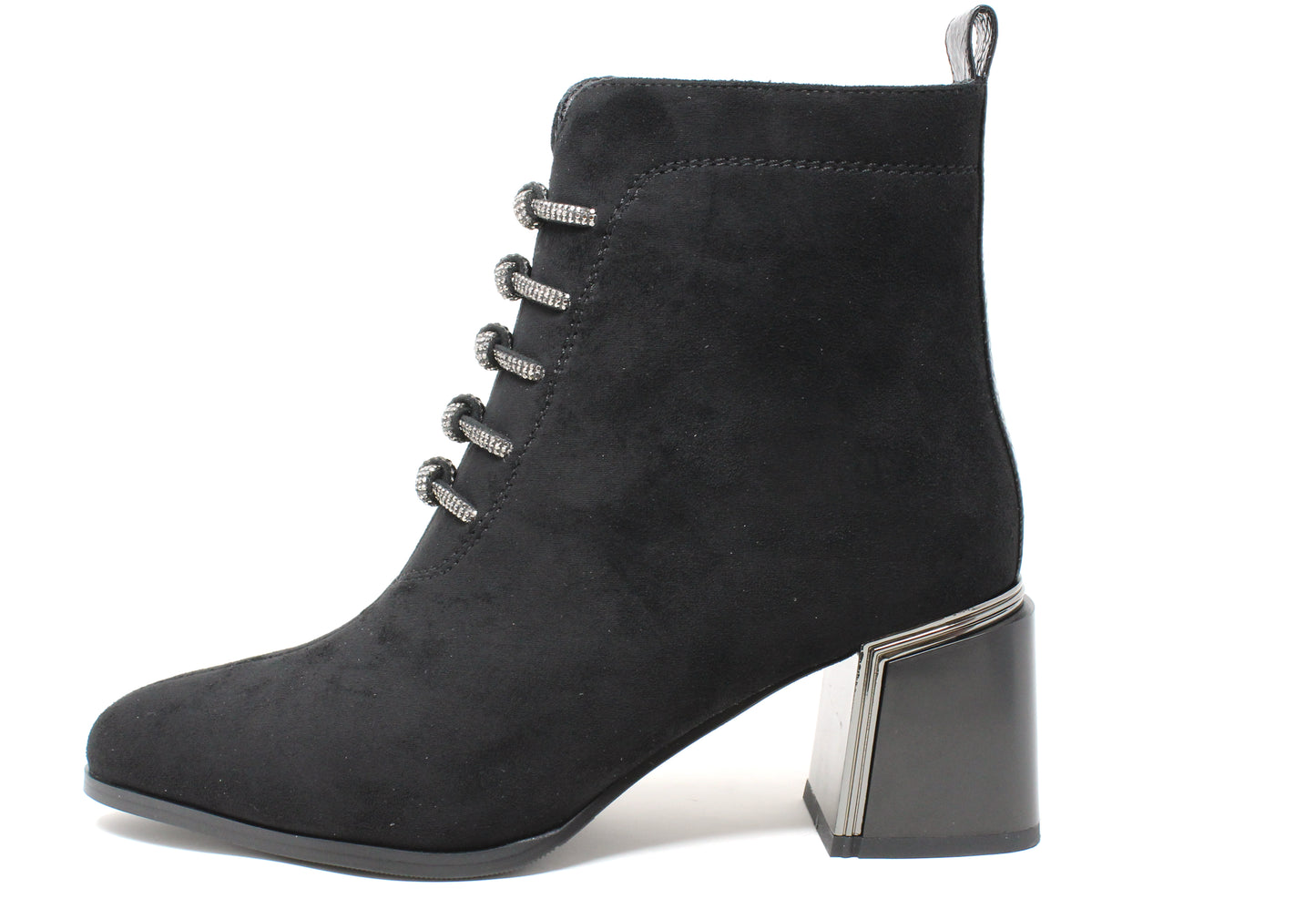 Diamante Tie Detail Suede Boot