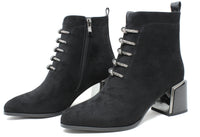 Diamante Tie Detail Suede Boot