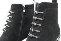 Diamante Tie Detail Suede Boot