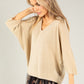 Lurex V Neck Knit Pullover