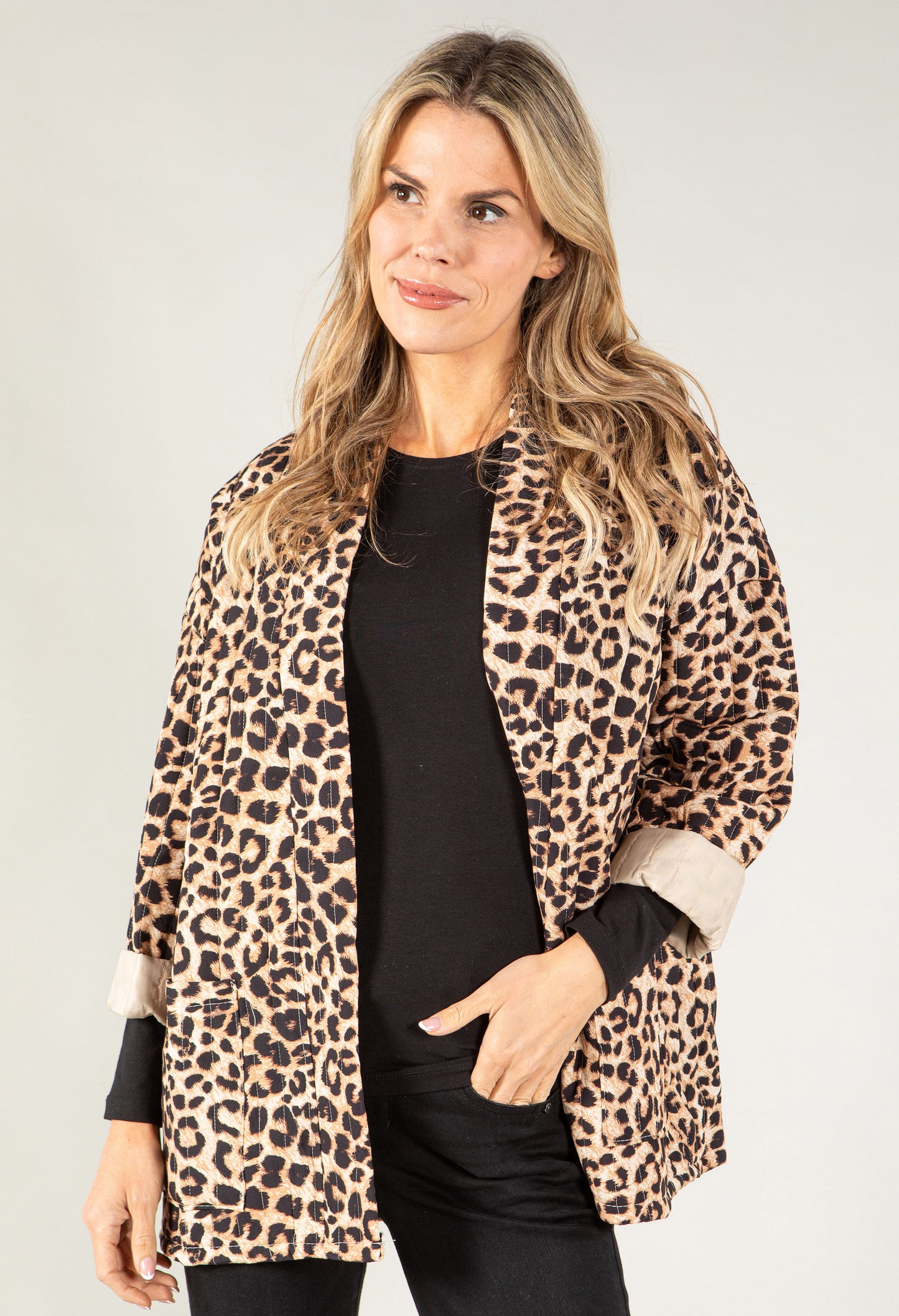 Quilted Leopard Print Jacket