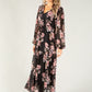 Floral Drawstring Waist Dress