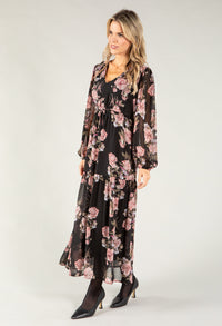 Floral Drawstring Waist Dress