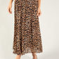 Pleated Leopard Print Skirt