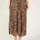 Pleated Leopard Print Skirt