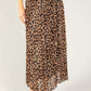 Pleated Leopard Print Skirt