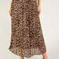 Pleated Leopard Print Skirt