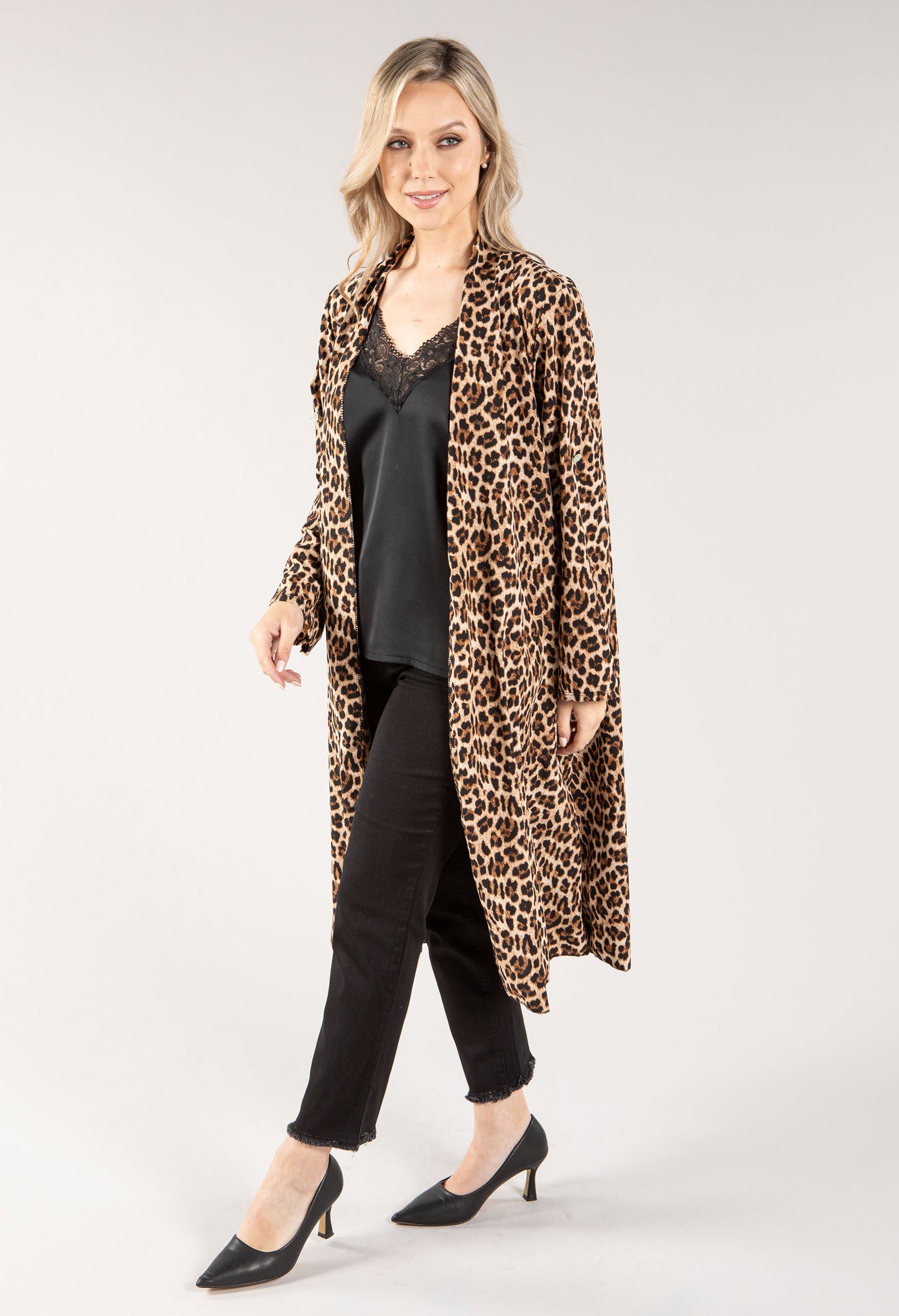 Longline Leo Print Overshirt