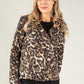 Boucle Leo Print Biker Jacket