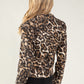 Boucle Leo Print Biker Jacket