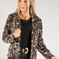 Boucle Leo Print Biker Jacket