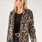 Boucle Leo Print Biker Jacket