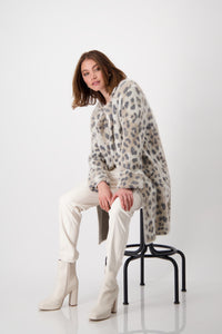 Longline Leopard Print Cardigan