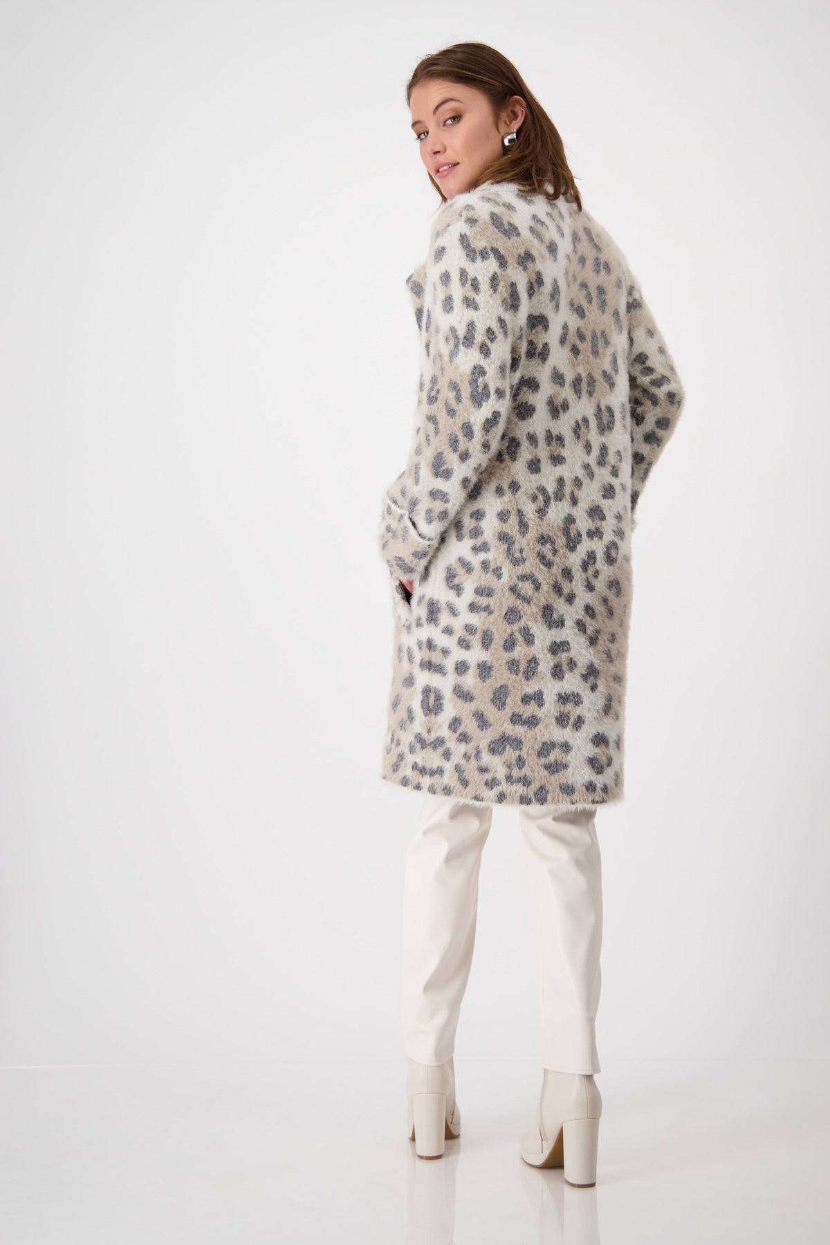 Longline Leopard Print Cardigan