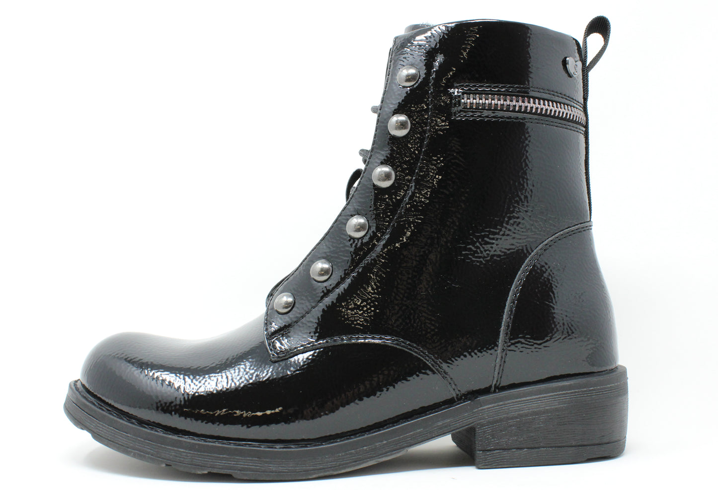 Patent Lace Up Boot